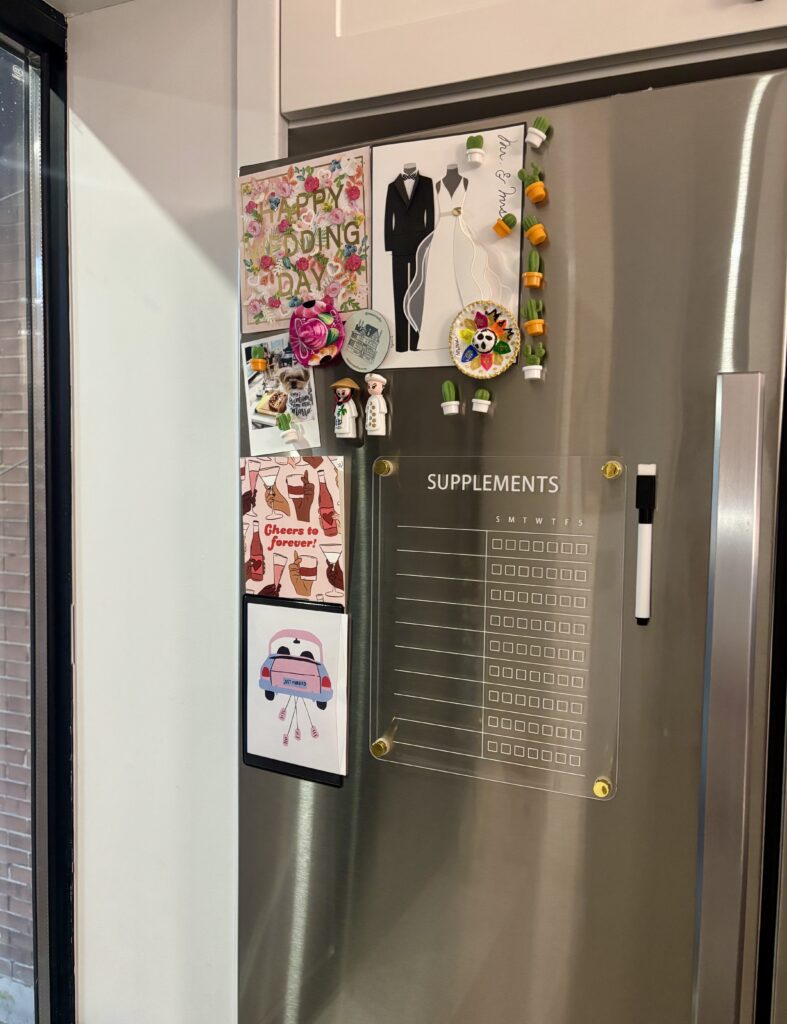 magnetic supplement tracking board